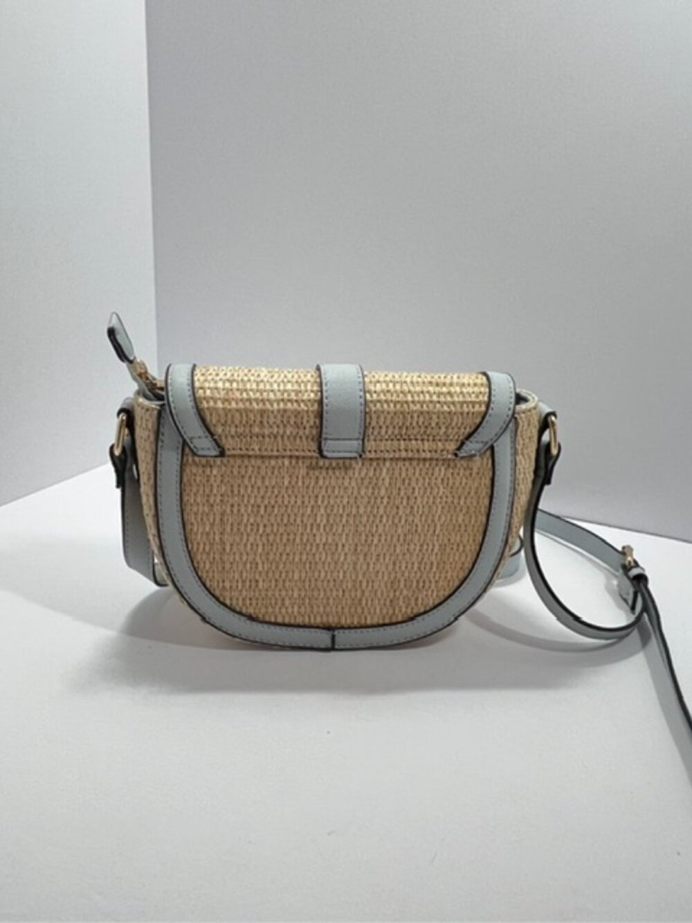 Izzy & Ali Straw & Vegan Leather Crossbody Shoulder Bag, New without Tags - Picture 6 of 9